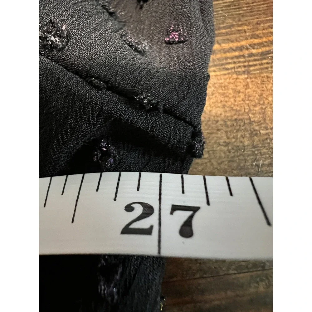 Torrid Womens Black Metallic Clip Dot Smocked Waist Tiered Dress Plus Size 4 - Picture 4 of 13